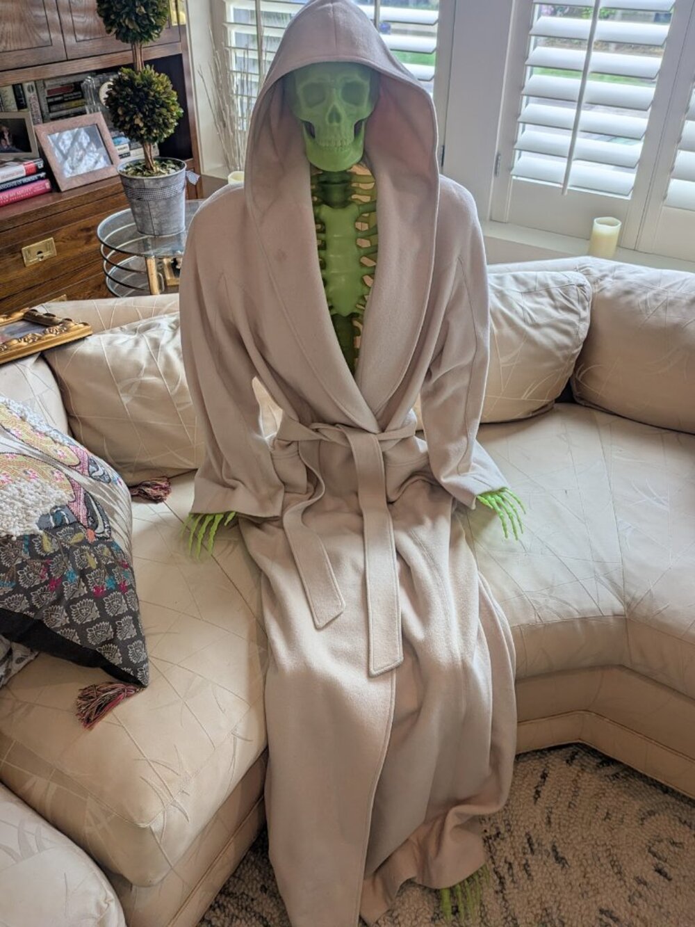 MUGLER Casey Cadwallader 2021 Hooded Maxi Wrap Coat Wool Cashmere FR 38